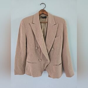 Donna Karan New York Blazer Womens Size 4 Camel Tan Wool Blend